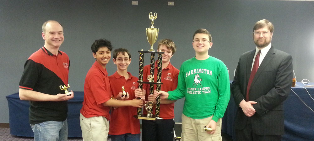 Barrington Station with their first-place trophy from the 2013 Middle School National Championship Tournament