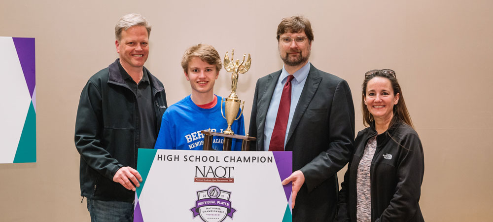 Ethan Strombeck, champion of the 2019 Individual Player National Championship Tournament’s High School Division